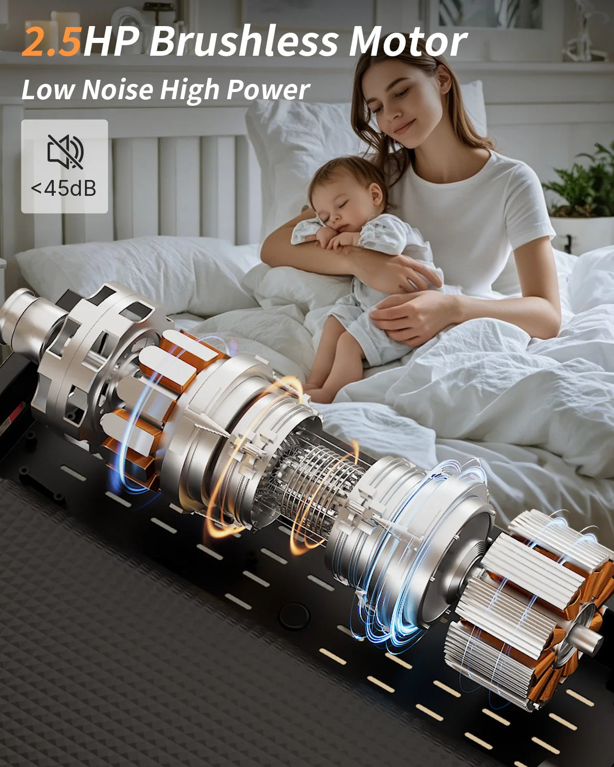 Under Desk Treadmill, Incline Walking Pad Treadmill 330lbs Capacity, 2.5HP Portable Treadmills for Home