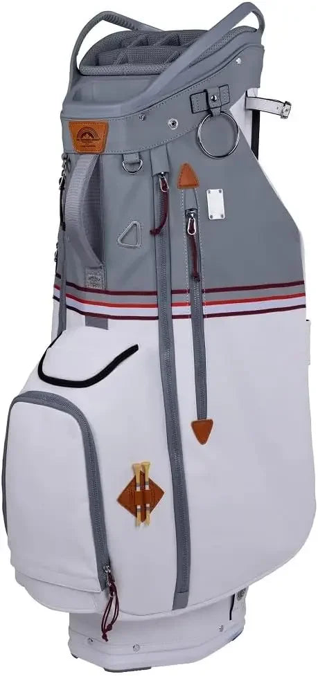 Mid-Stripe 4-Way Cart Bag - Durable and Comfortable Golf Cart Bag with Eight Pockets for Storage - Features a Chrome Customized
