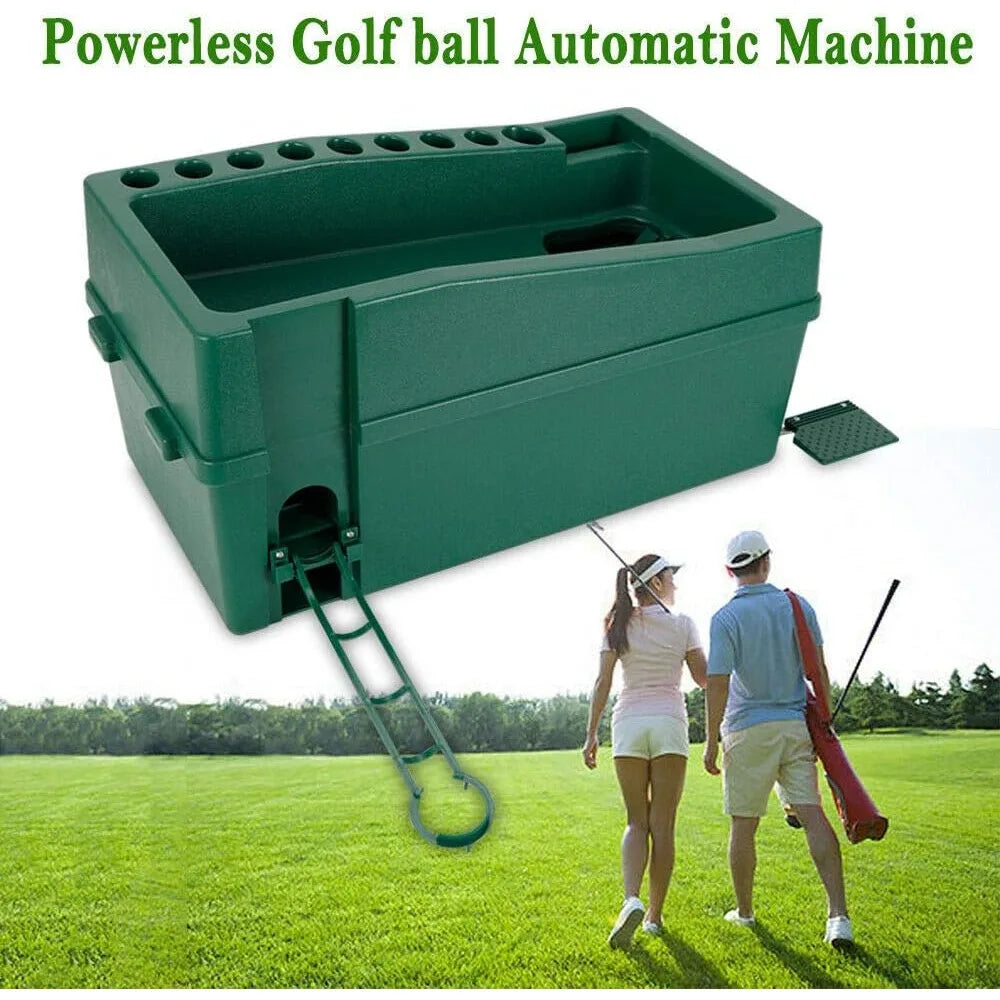Automatic Golf Ball Dispenser Machine Tee Up Golf Ball Teeing Device with Foldable Track Holder Adjustable Golf Tee Machine