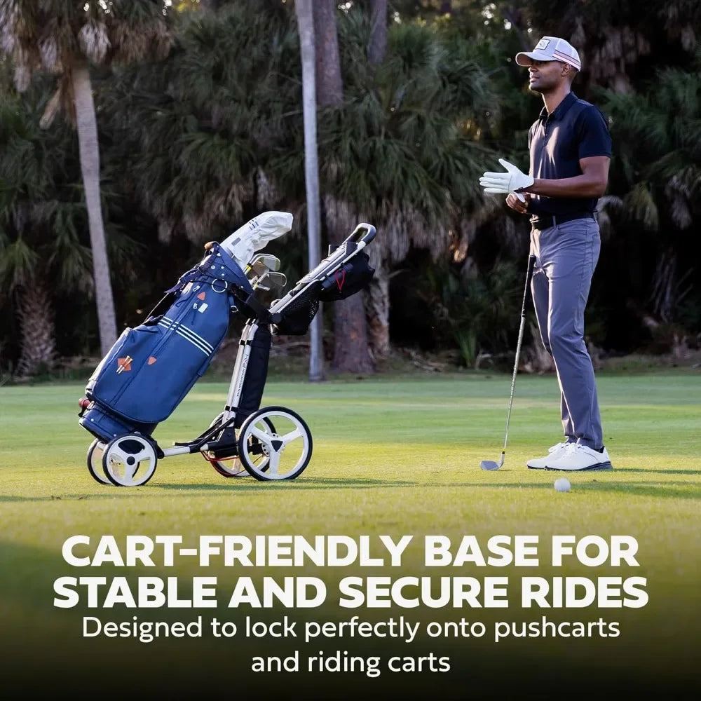 Mid-Stripe 4-Way Cart Bag - Durable and Comfortable Golf Cart Bag with Eight Pockets for Storage - Features a Chrome Customized