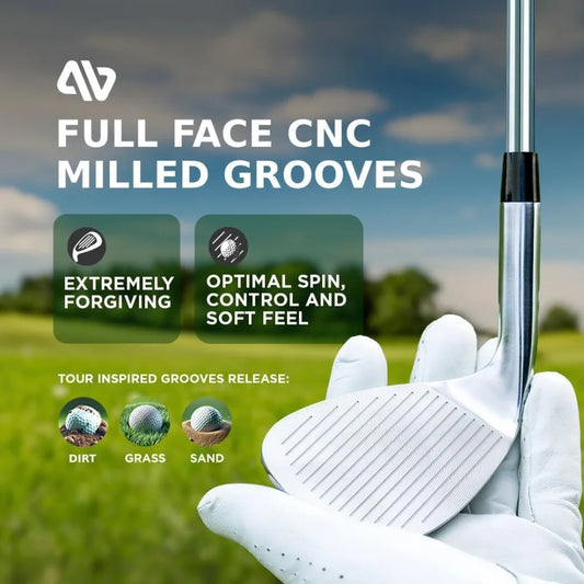 Premium Full Face Golf Wedges, Golf Wedge Set and Singles, 3 Wedges 52/56/60/70 Degree,Lob,Gap,Sand Golf Club for Men,