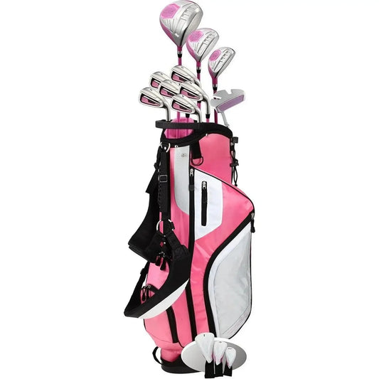 wM5 Womens  Clubs Full Set, Titanium Driver, S.S. Fairway, S.S. Hybrid, S.S. 5-PW Irons, Putter, Stand Bag, 3 H/C's