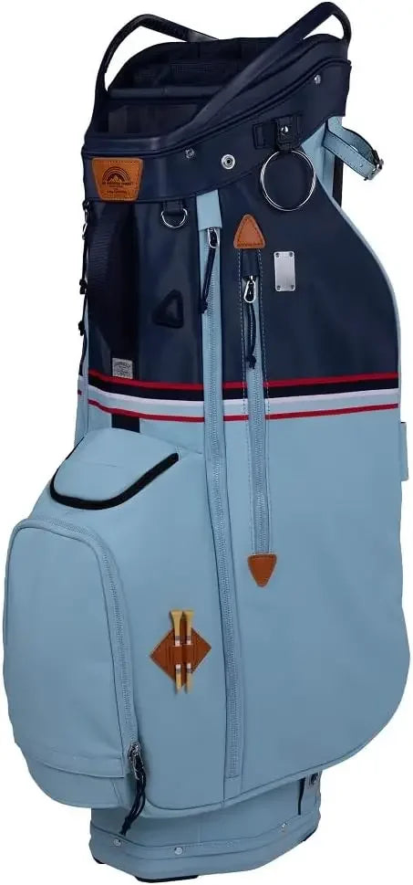 Mid-Stripe 4-Way Cart Bag - Durable and Comfortable Golf Cart Bag with Eight Pockets for Storage - Features a Chrome Customized