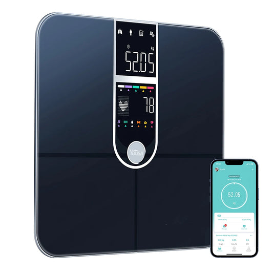 Scale for Body Weight, Smart Scale with 8-in-1 VA Display, High Precision Bathroom Digital Scale for Body Weight Heart Rate BMI