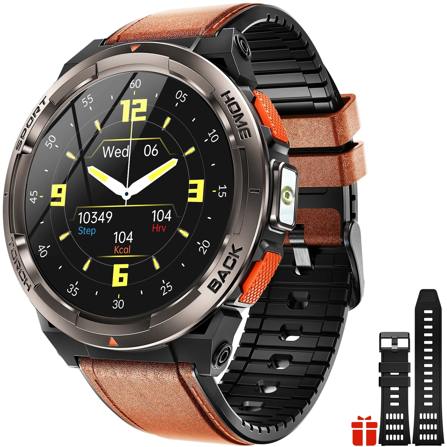 EIGIIS 1.45 Inch Smart Watch KE5 3ATM Waterproof Original Design Sports Watch With Compass And Altitude Barometer LED Flashlight