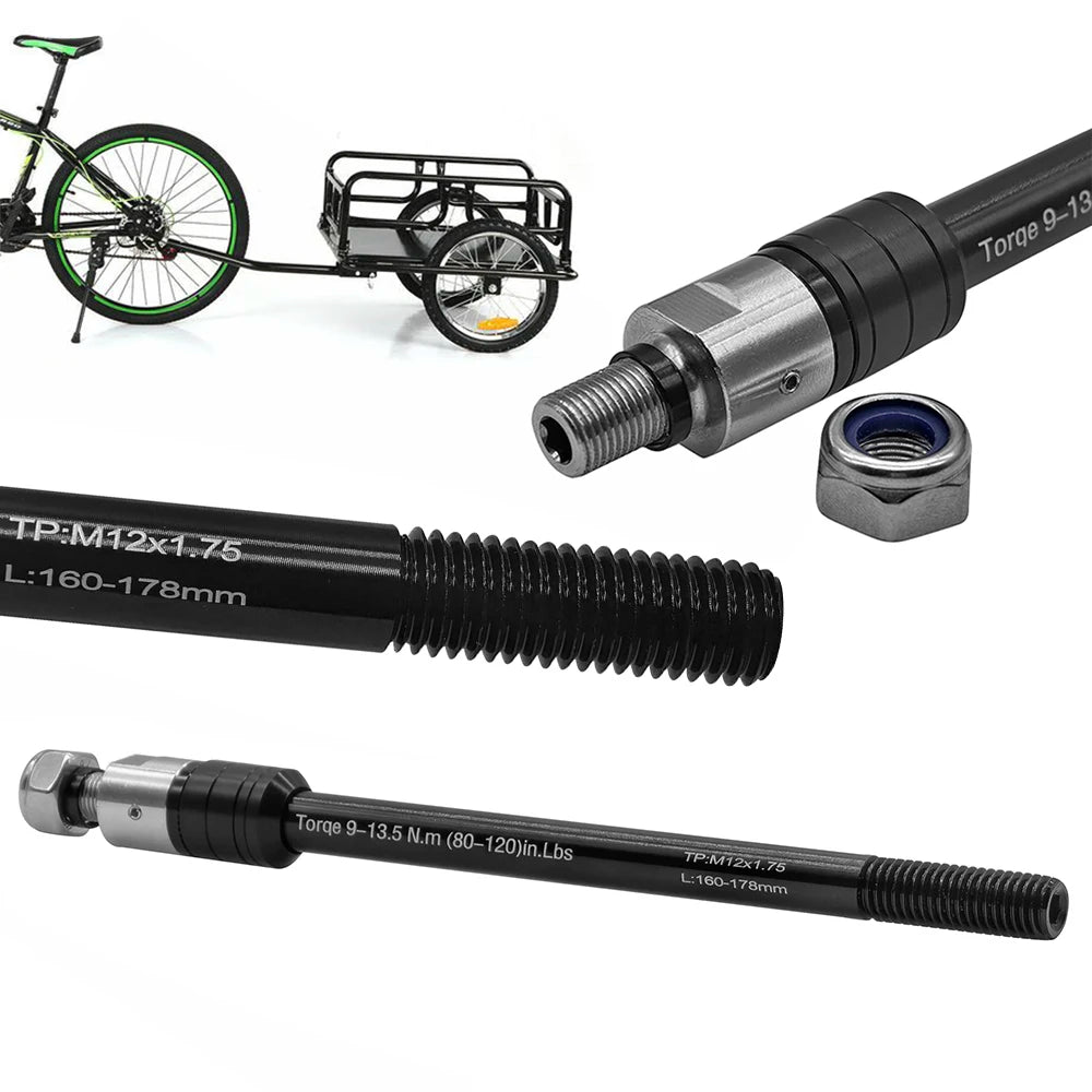 Bike Trailer Thru Axle Cargo Trailer Kid Trailer Thru Axle Kid Trailer Cargo Axle for 12mm Diameter Axle Bicycle Trailer Hitchs