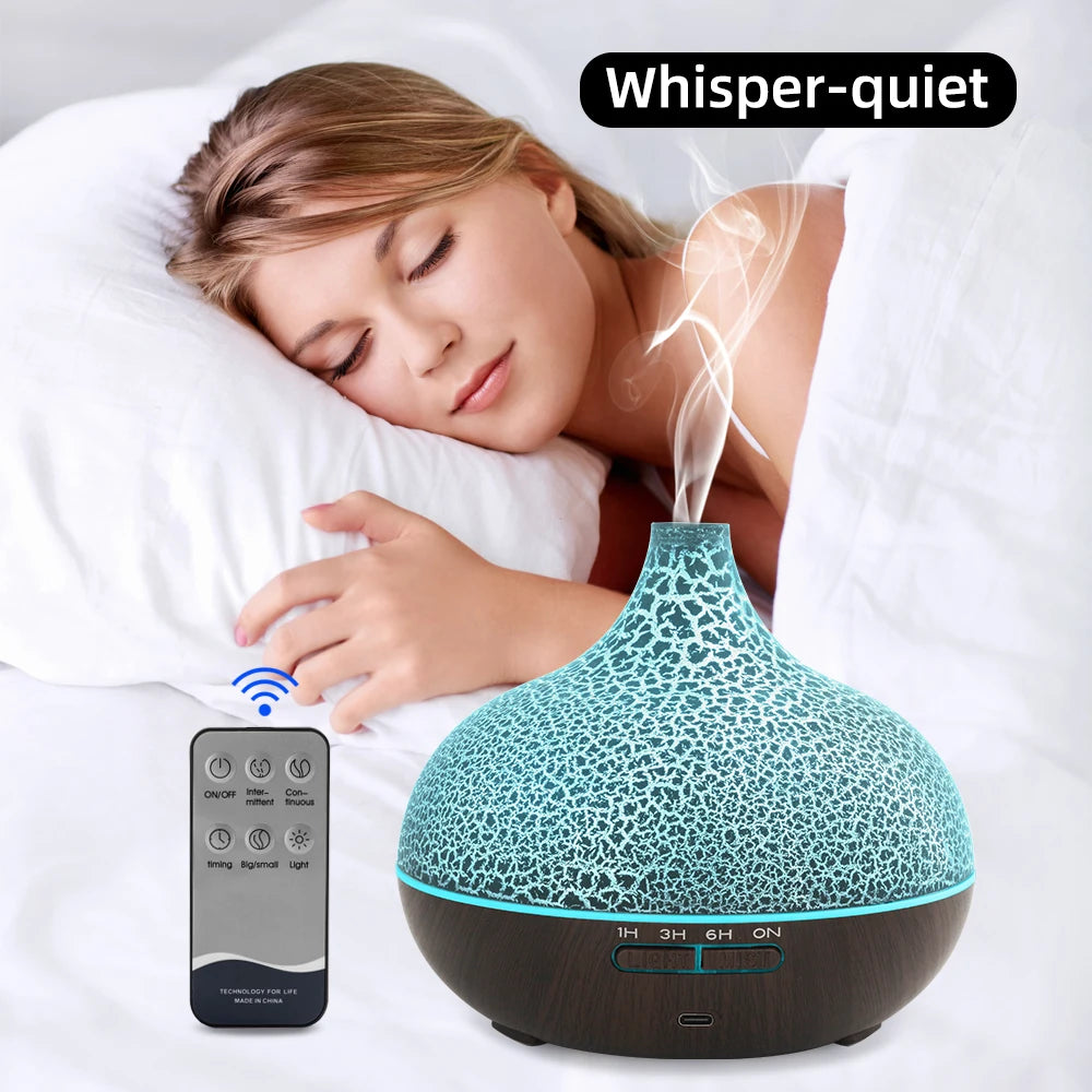 550ml Aromatherapy Diffuser  Crack Design, Auto Shut Off, Ultra Quiet for Home & Sleep