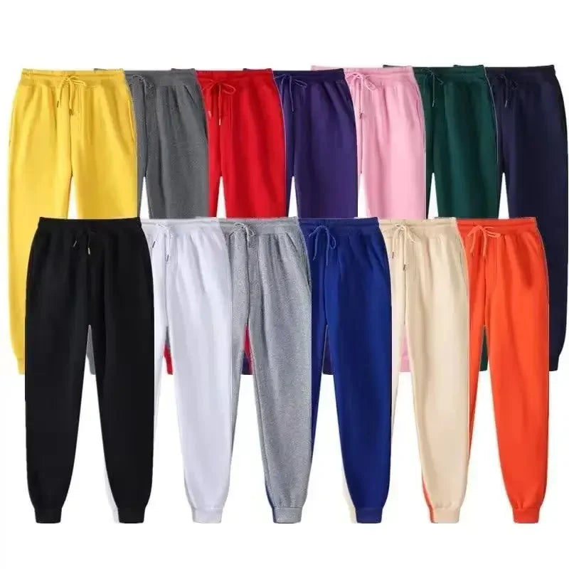 New Plus Size Men's Sweatpants 2XL 3XL Sportswear Elastic Waist Casual Baggy Pants Black Grey Cotton Joggers Male Loose Trousers