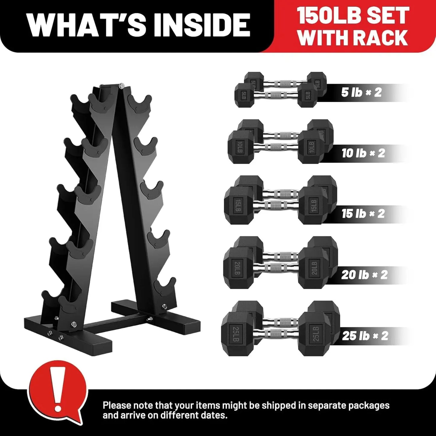 Hex Dumbbell Sets with Rack, 60-550lb Rubber Coated Weight Set and Storage, Multiple Options for Strength Training