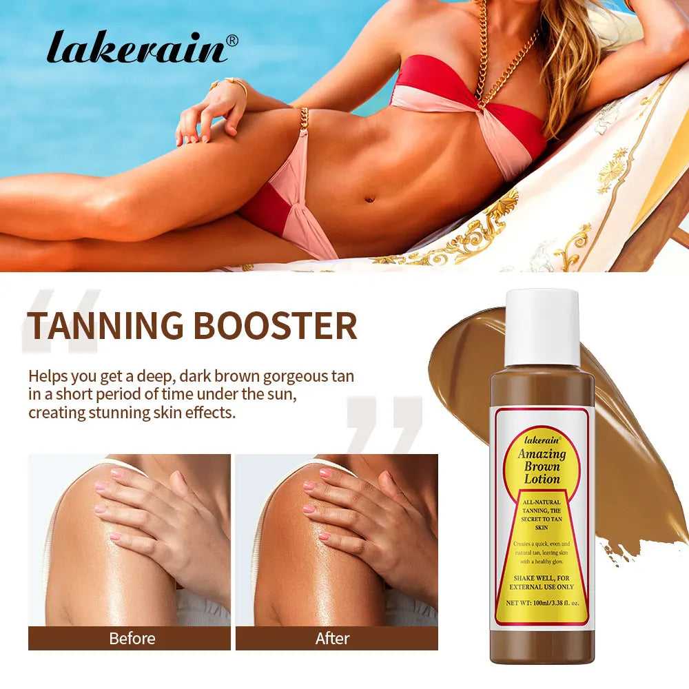 Bronze Before And After Browning Lotion Long-Lasting Brown Lotion Tan Lotion Texture Tanning Booster Waterproof Coconut Makeup
