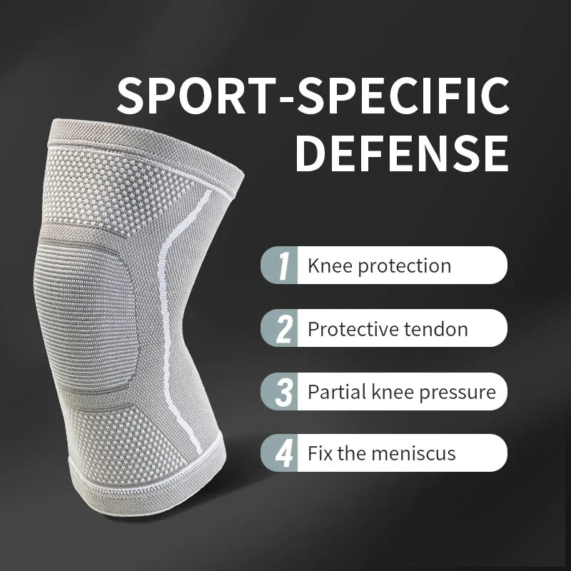 1Pair Sports Knee Pads Breathable Stablized Patellar Knee Warmer Shock Reducing Elastic Anti-slip Fitness Gym Knee Protection