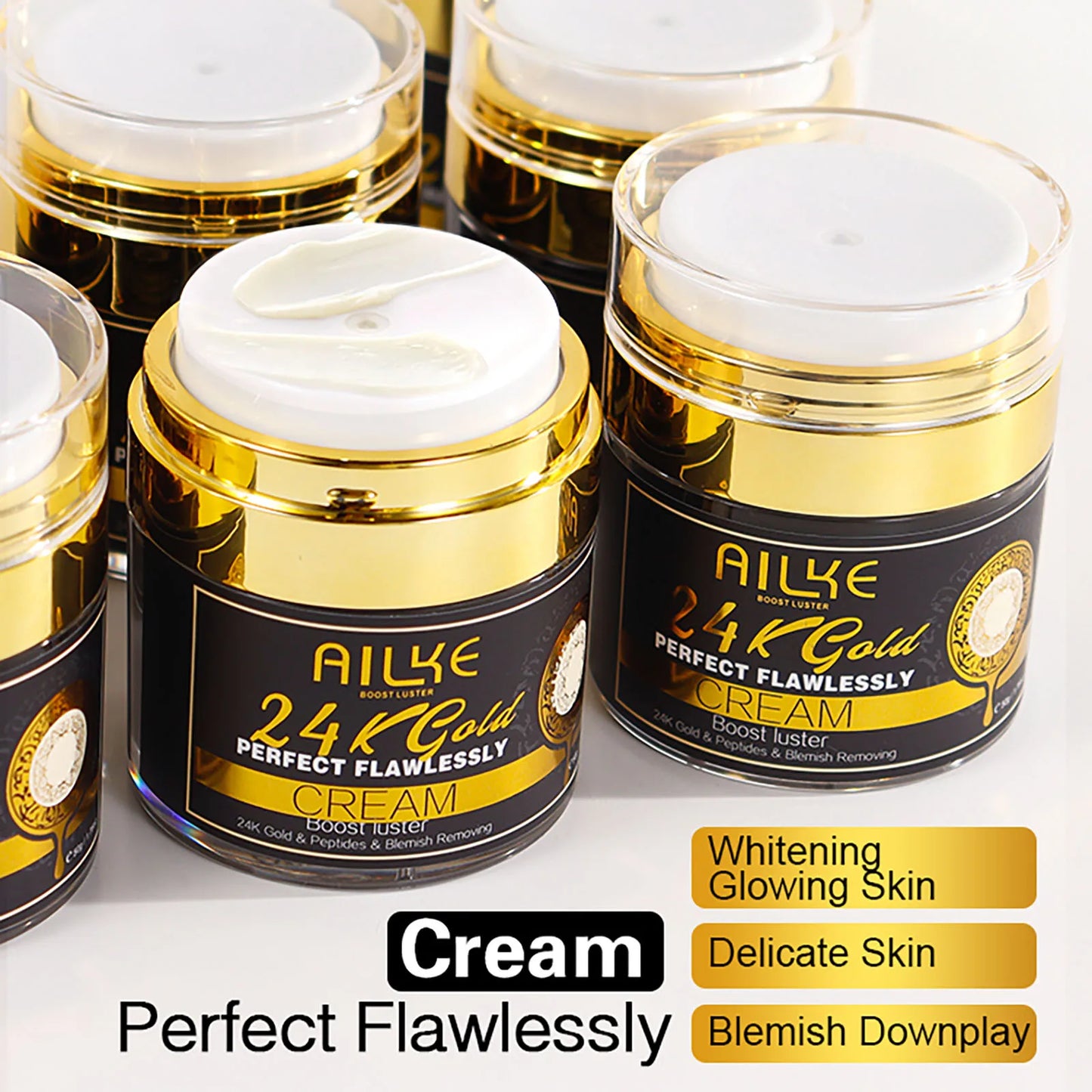 Ailke 24K Gold Collagen Cream Joint Removing Dark Spot Strong Whitening Face Anti Aging Skin Care Set