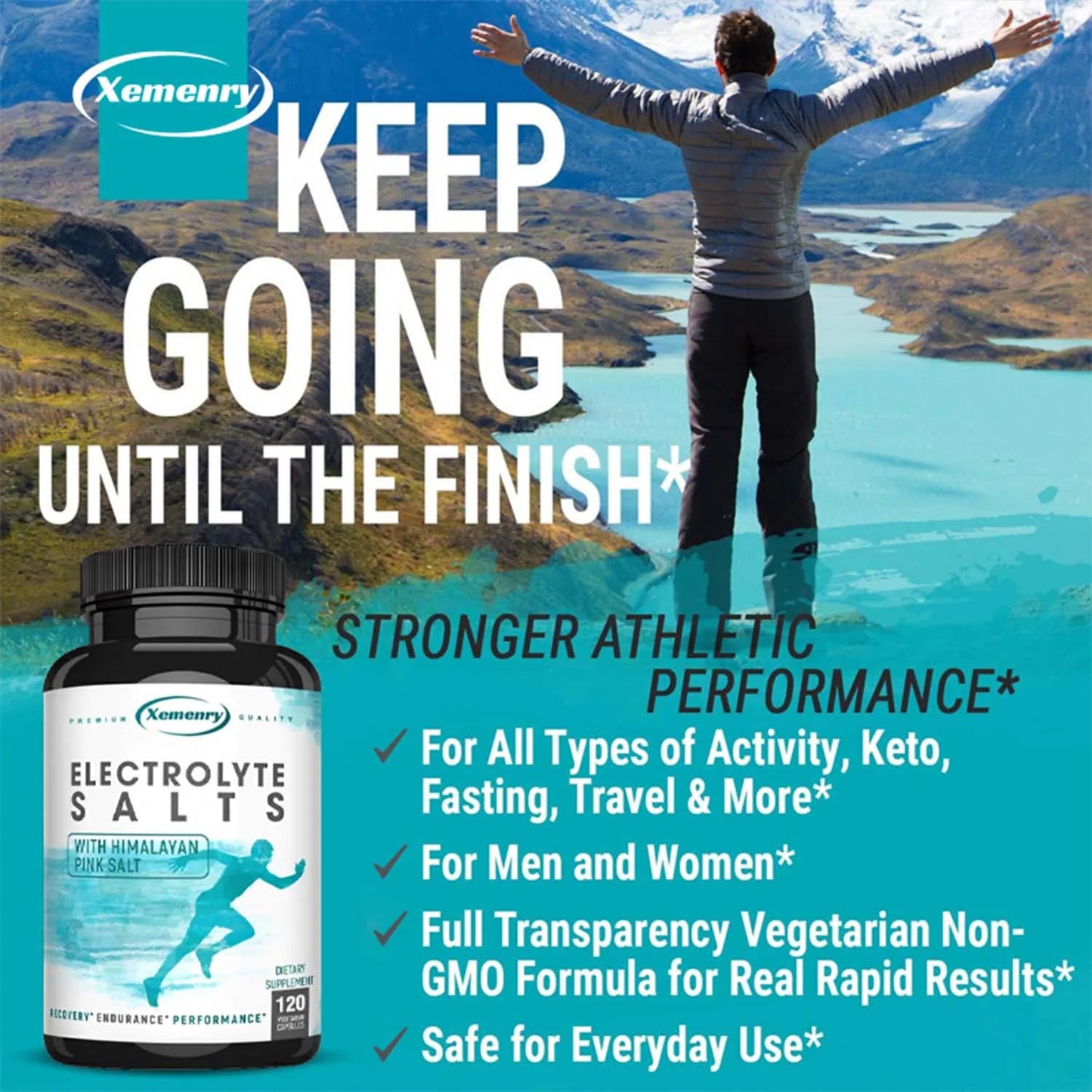 Electrolyte Capsules - Rapidly Hydrates and Balances Electrolyte Levels, Boost Energy and Endurance - 120 Capsules