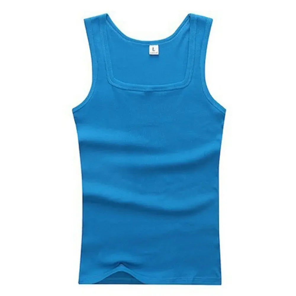 Hot Sale Summer Male clothes Pure Cotton Sleeveless Men's t-shirt Bodybuilding Fitness T-shirt
