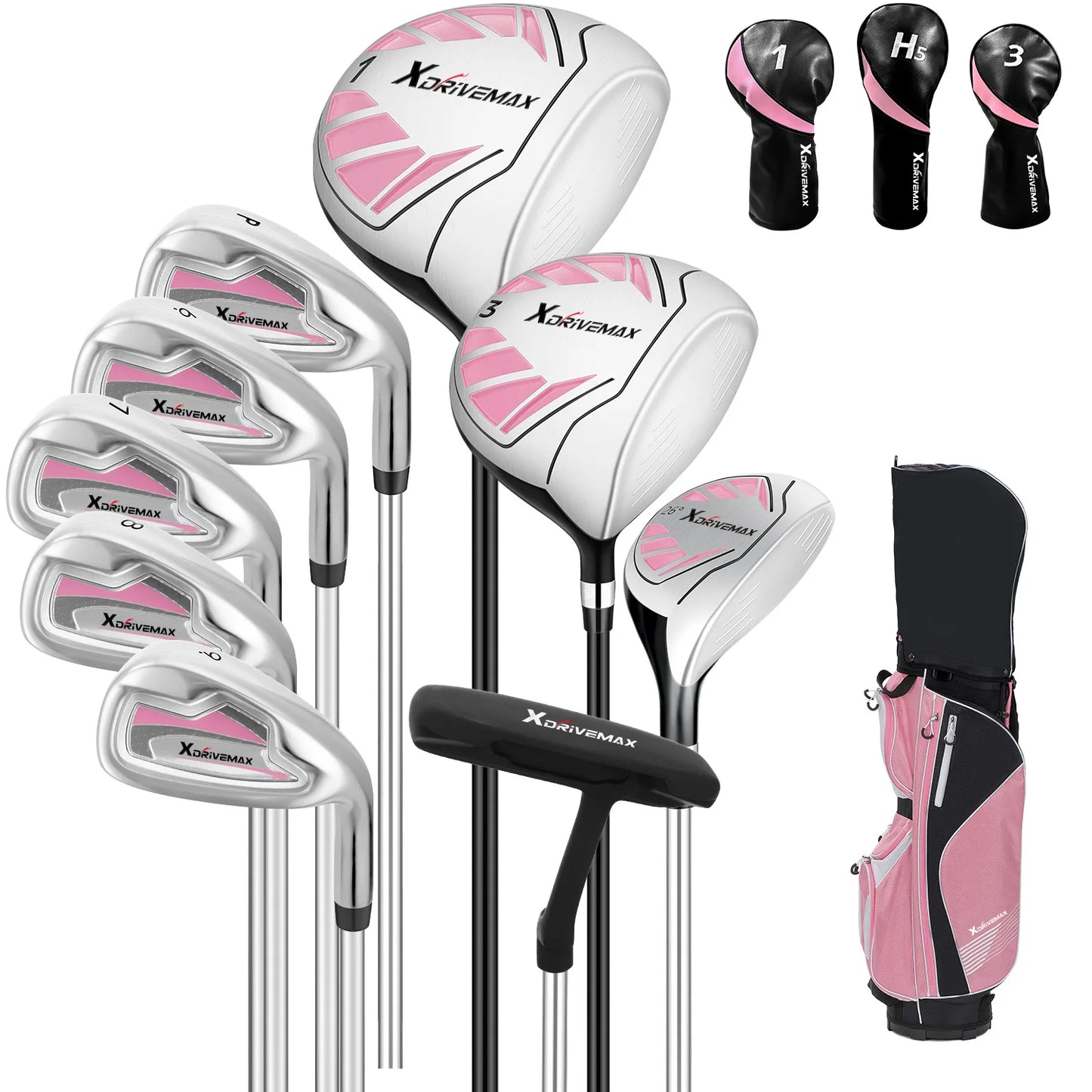 XDriveMax 10 Pieces Complete Mens Golf Clubs Set Right Hand for Men Women Includes Stand Bag