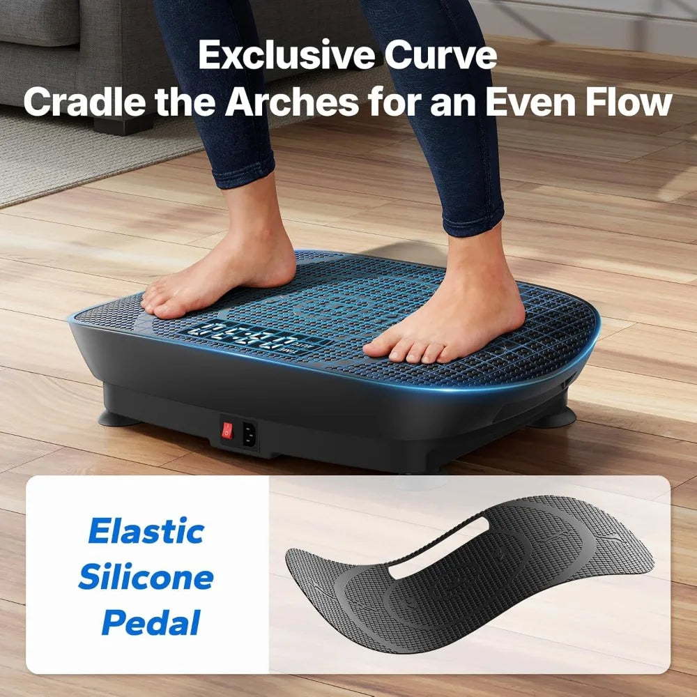 MERACH Curved Vibration Plate Exercise Machine Lymphatic Drainage Weight Loss Fitness Equipment