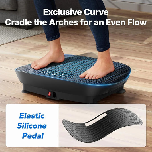 MERACH Curved Vibration Plate Exercise Machine Lymphatic Drainage Weight Loss Fitness Equipment