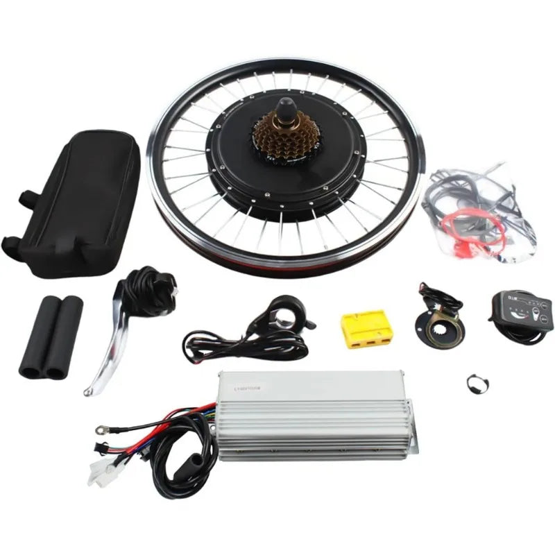 20inch Electric Bicycle Rear Wheel Conversion Kit 48V 1000W Brushless Toothed Motor Hub with LCD Display for 20inch Bike E-Bike