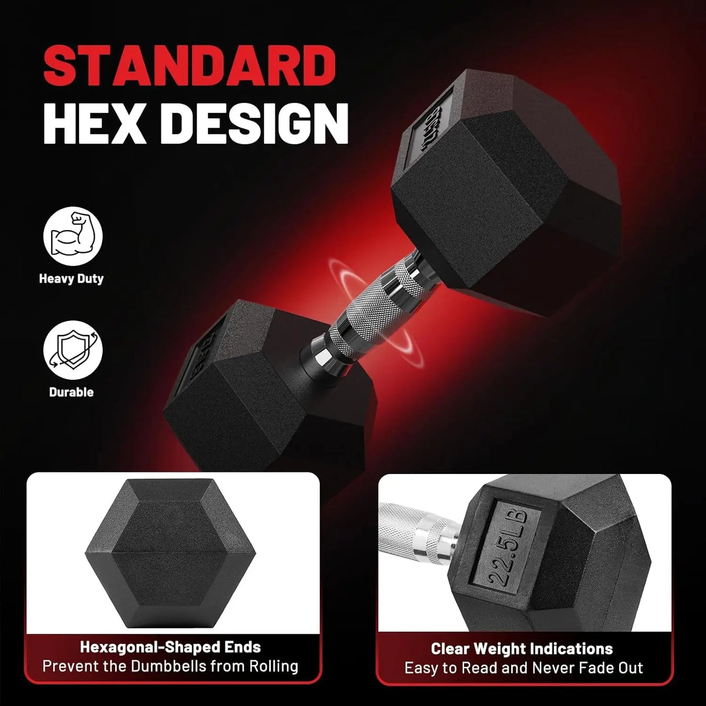 Hex Dumbbell Sets with Rack, 60-550lb Rubber Coated Weight Set and Storage, Multiple Options for Strength Training
