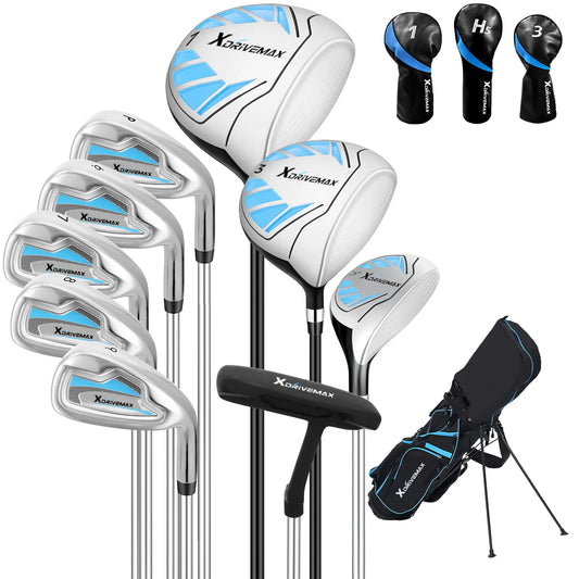XDriveMax 10 Pieces Complete Mens Golf Clubs Set Right Hand for Men Women Includes Stand Bag