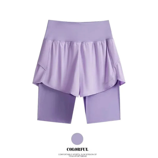 Women Running Shorts 2 In 1 Quick Dry High Waist Summer Hiking Shorts With Pocket Lightweight Cycling Clothes Athletic Wear