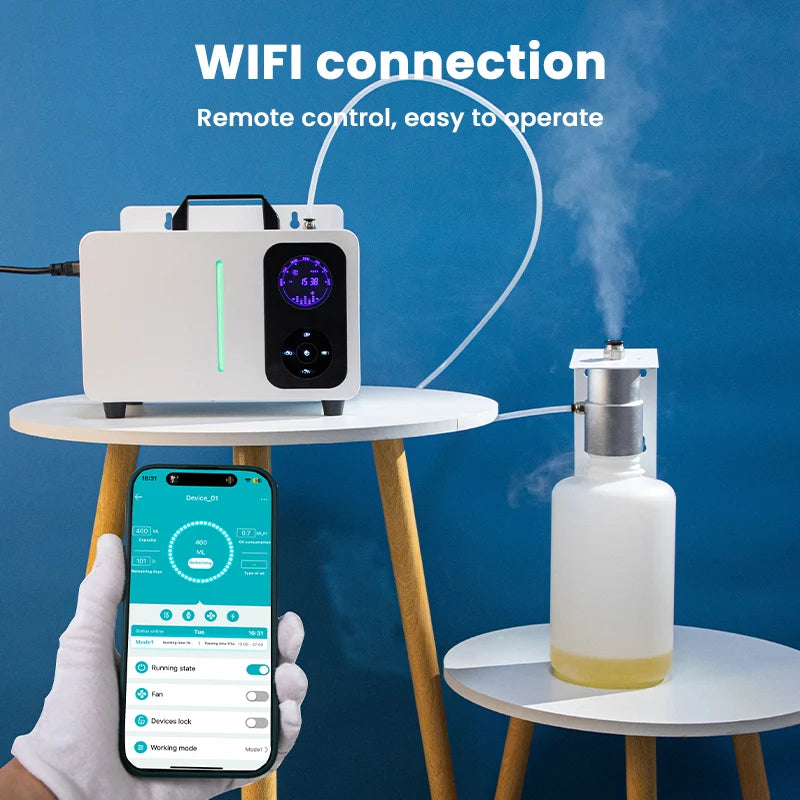 HVAC 10000m³ Large Perfume Metal Aroma Diffuser Home Appliance Air Freshener Dorm Room Essentials Fragrance Flavoring WIFI APP