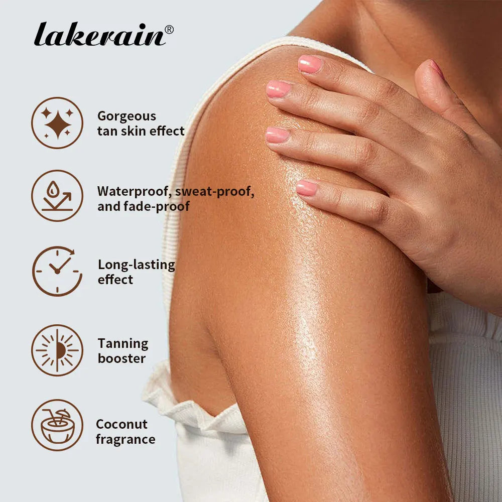 Bronze Before And After Browning Lotion Long-Lasting Brown Lotion Tan Lotion Texture Tanning Booster Waterproof Coconut Makeup