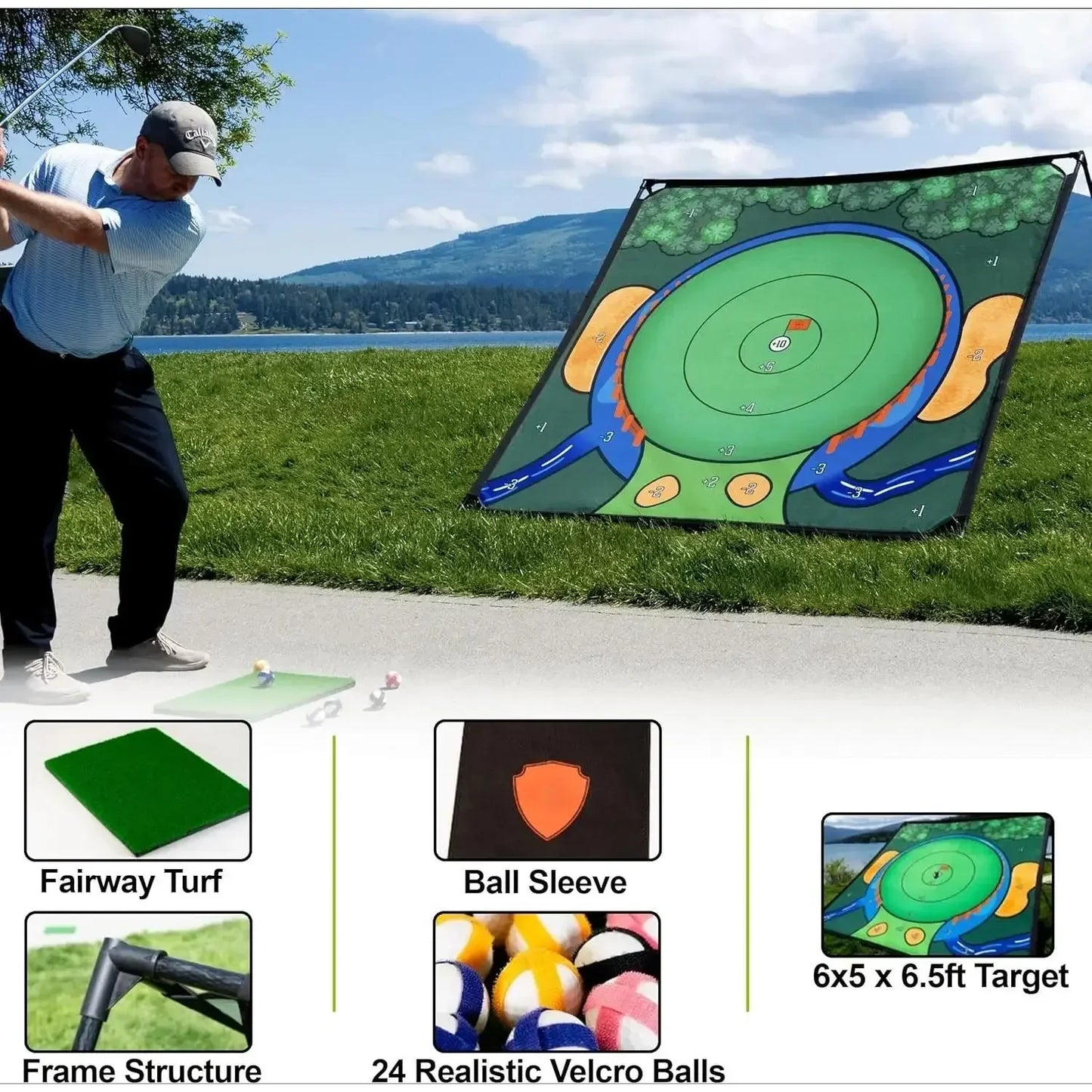 Chipping Game - The Original Portable Golf Game for Chipping Practice for Dads and Junior Golfers - Indoor and Outdoor