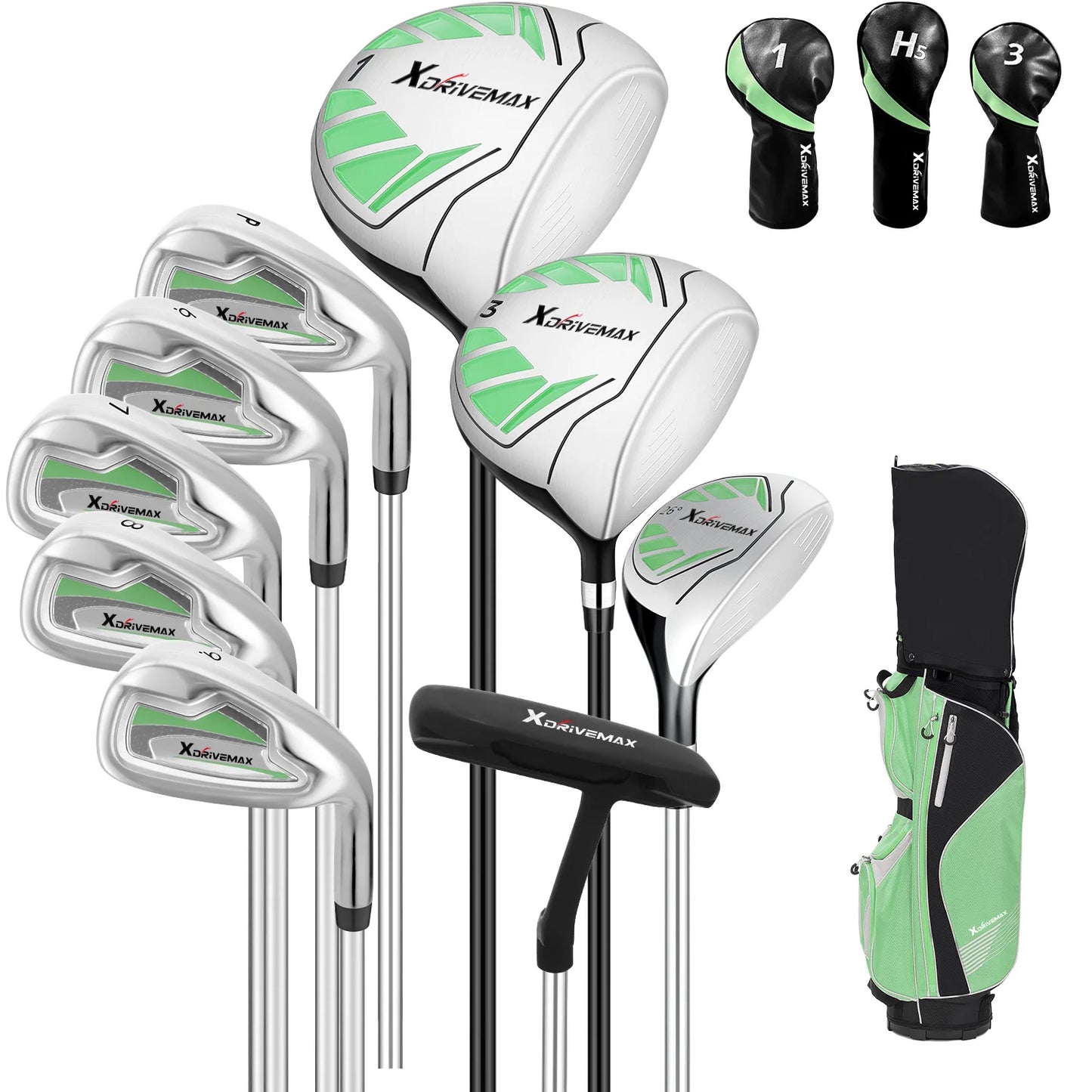 XDriveMax 10 Pieces Complete Mens Golf Clubs Set Right Hand for Men Women Includes Stand Bag