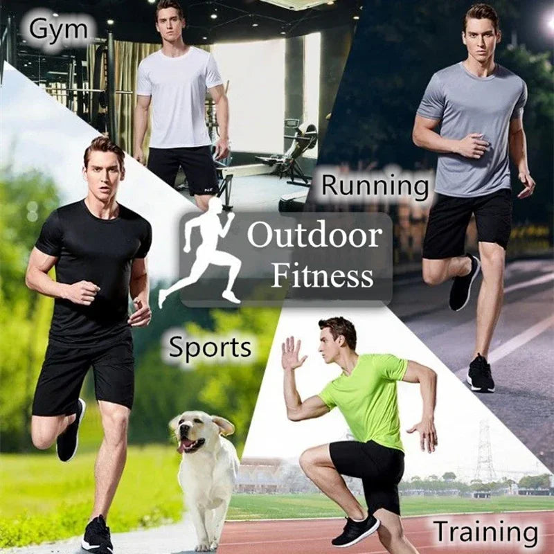 Summer Ice Silk Short Sleeve T-Shirt Men New Quick Dry Breathable Air Conditioning Outdoor Sun Protection Running Outer Wear