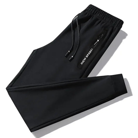 Autumn Winter Men's Loose-fit Casual Straight-leg Pants Fleece-lined Thickened Bunded Feet Sweatpants Trendy Male Style