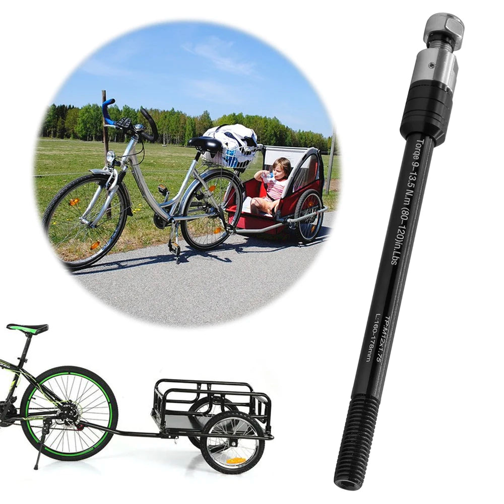 Bike Trailer Thru Axle Cargo Trailer Kid Trailer Thru Axle Kid Trailer Cargo Axle for 12mm Diameter Axle Bicycle Trailer Hitchs