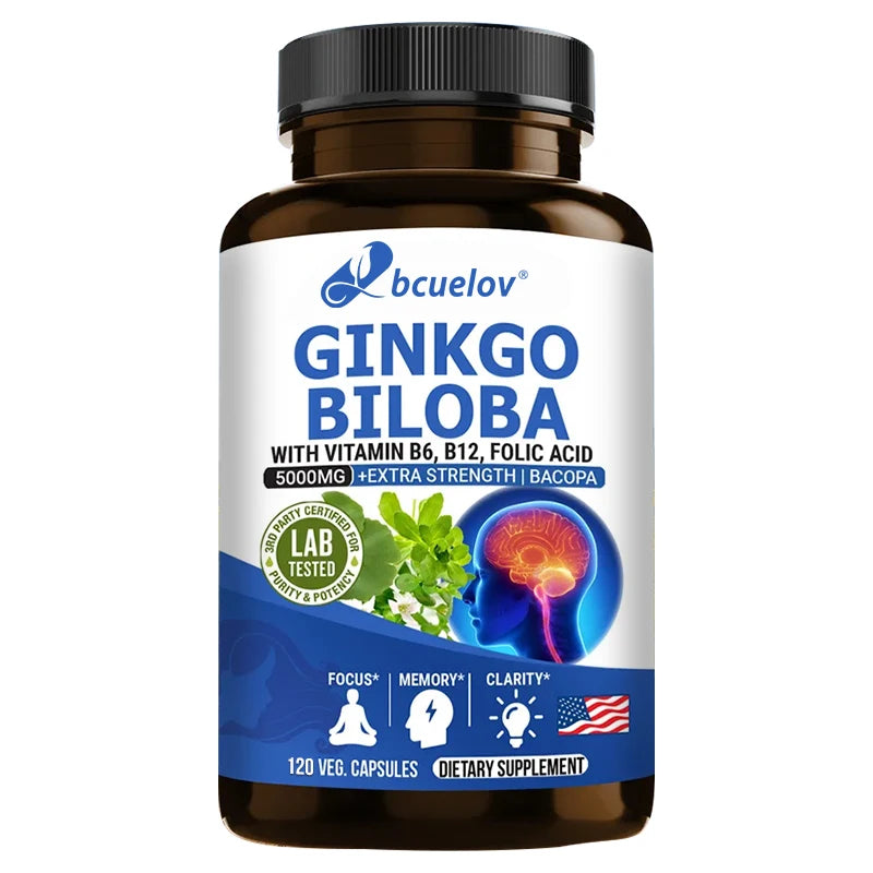 Advanced Nootropics Brain Enhancer Supplement for Memory, Focus, Nerve Energy & IQ Health with Vitamins B12, B6, 120 Capsules