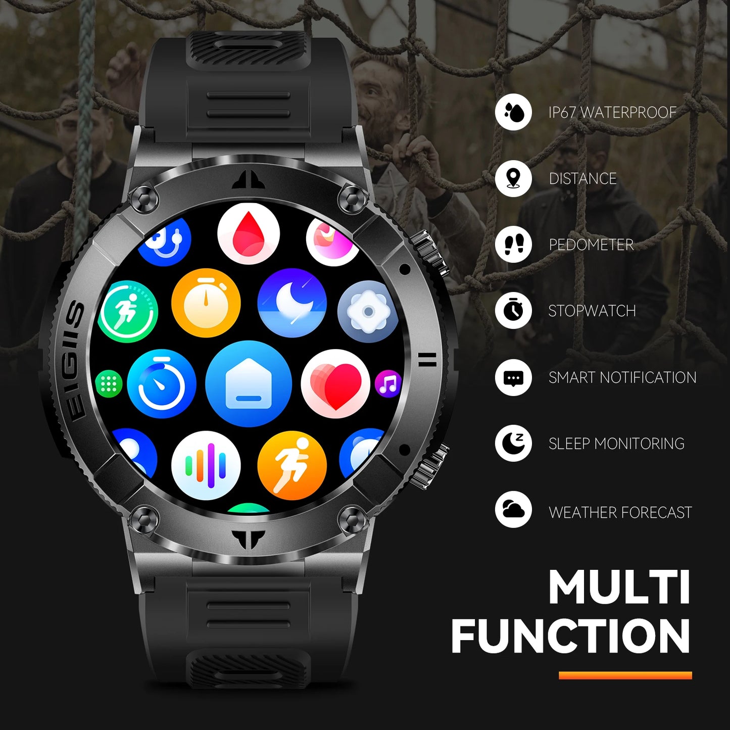 LaNikar Smart Watch Men TFT Display Bluetooth Call Blood Pressure Sport Fitness Health Monitor Custom Dial Waterproof Smartwatch