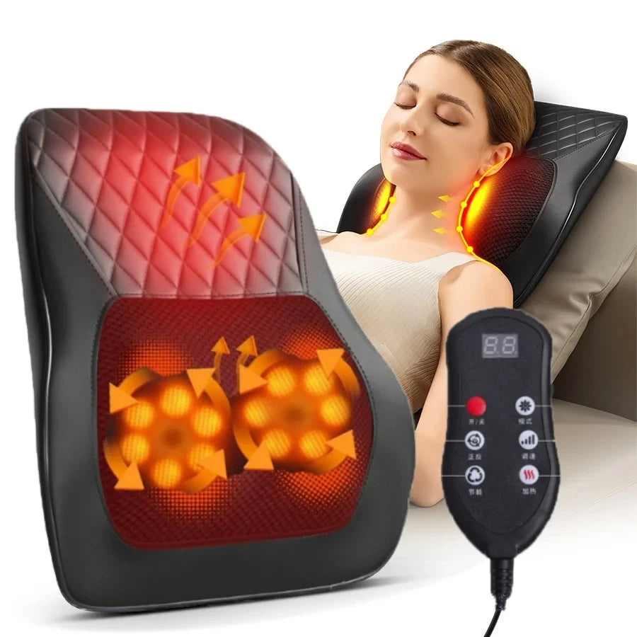 Neck Pillow Massager 3 Speed Adjustment Vibration Heating Massage Machine Can Be Used To Relax Shoulder, Neck, And Back Muscle