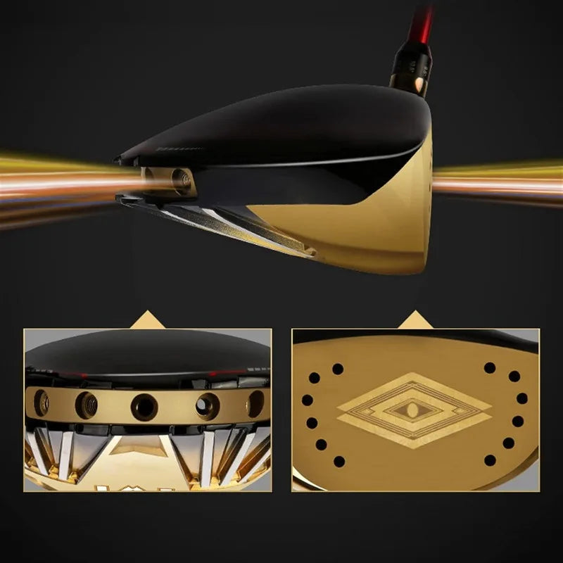 Titanium Golf Driver for Men, Men's Golf Club Package Set, 1 Wood Black/Gold R/SR/S Carbon Shaft, Suitable for Beginners