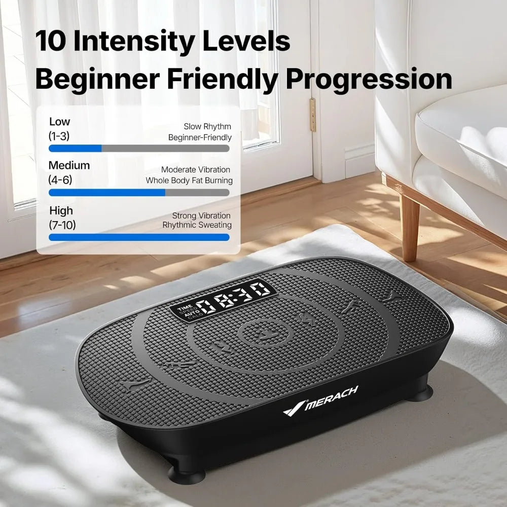 MERACH Curved Vibration Plate Exercise Machine Lymphatic Drainage Weight Loss Fitness Equipment