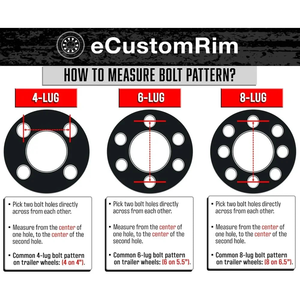 HOME.4-Pack 8" 18X8.50-8 18/8.5-8 White Golf Cart Wheels Tires Fit Club Car, Cushman, EZ-GO, Yamaha