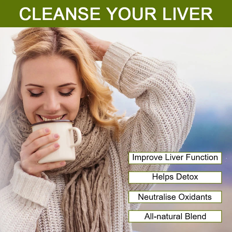 100% Liver Detox Drink Contains Natural Plants Milk Thistle and Dandelion Support Liver Health, Cleanse and Relieve Bad Breath
