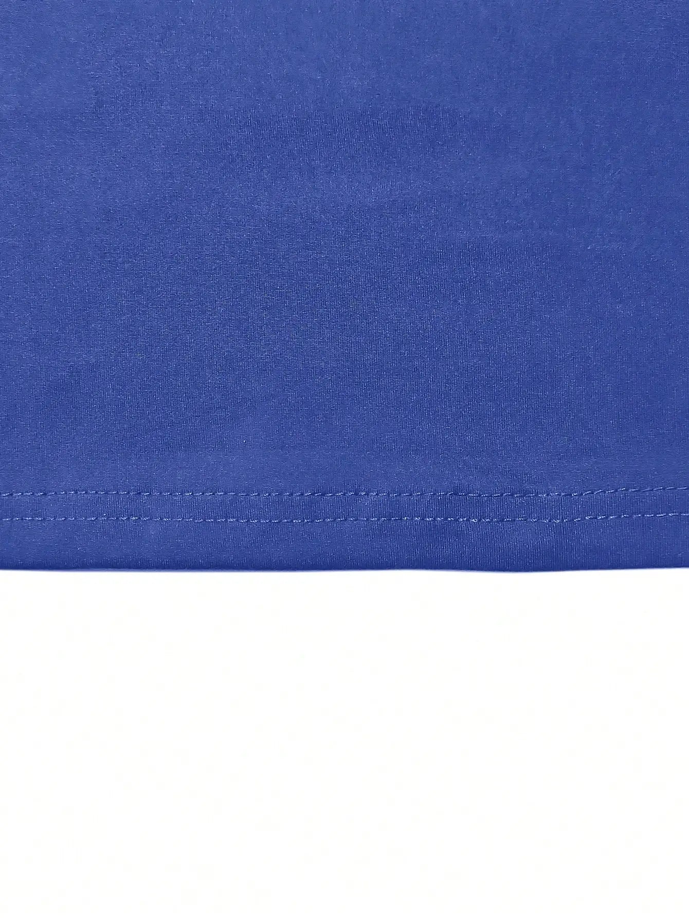 Women's 2-Piece Solid Blue Casual Set: Round Neck Tee & Biker Shorts