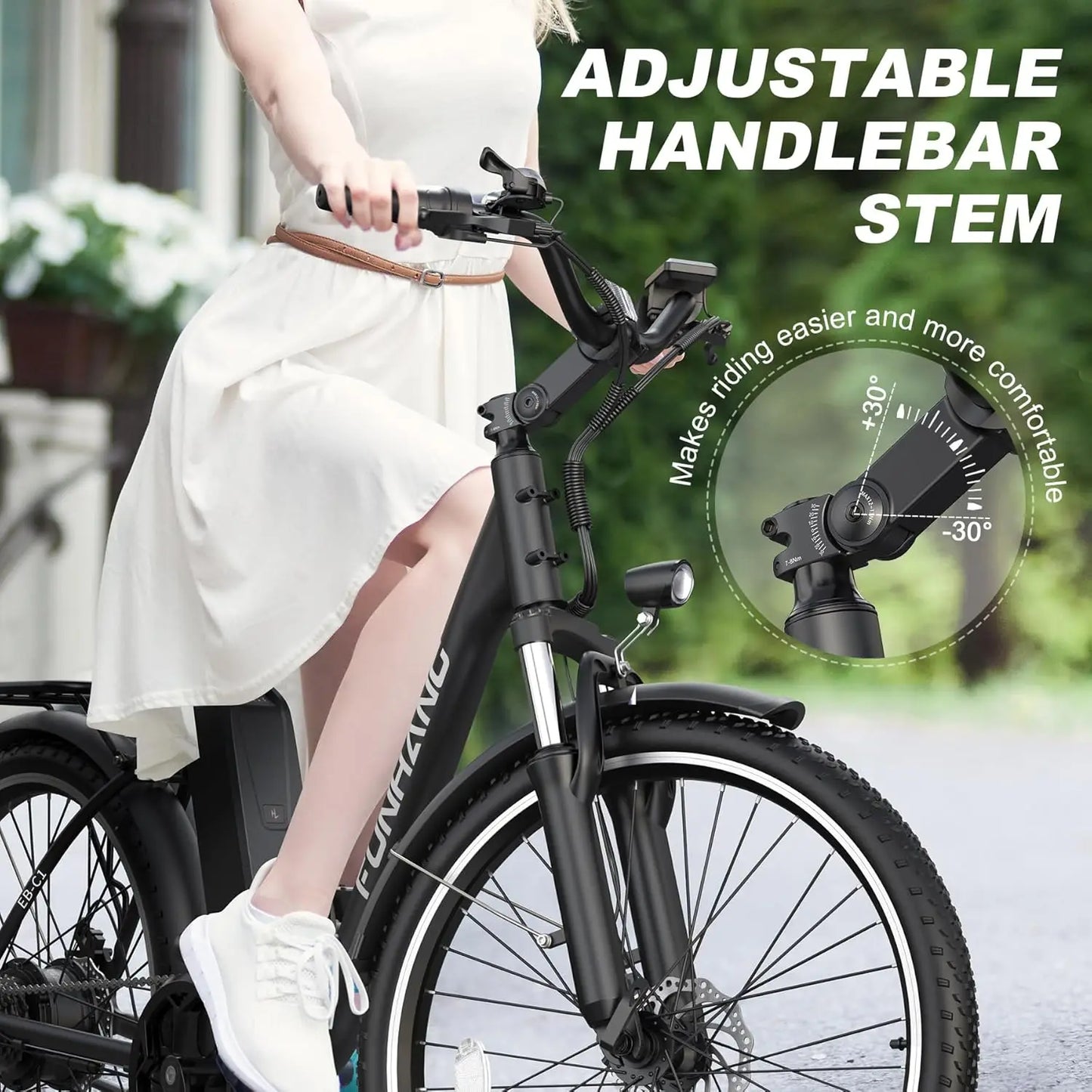 Electric Bike for Adults, 26" City Cruiser Ebike with 1000W Peak Motor, 21.7MPH 50 Miles Commuter Adult Electric, Customized