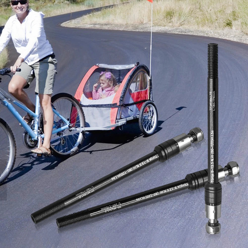 Bike Trailer Thru Axle Cargo Trailer Kid Trailer Thru Axle Kid Trailer Cargo Axle for 12mm Diameter Axle Bicycle Trailer Hitchs