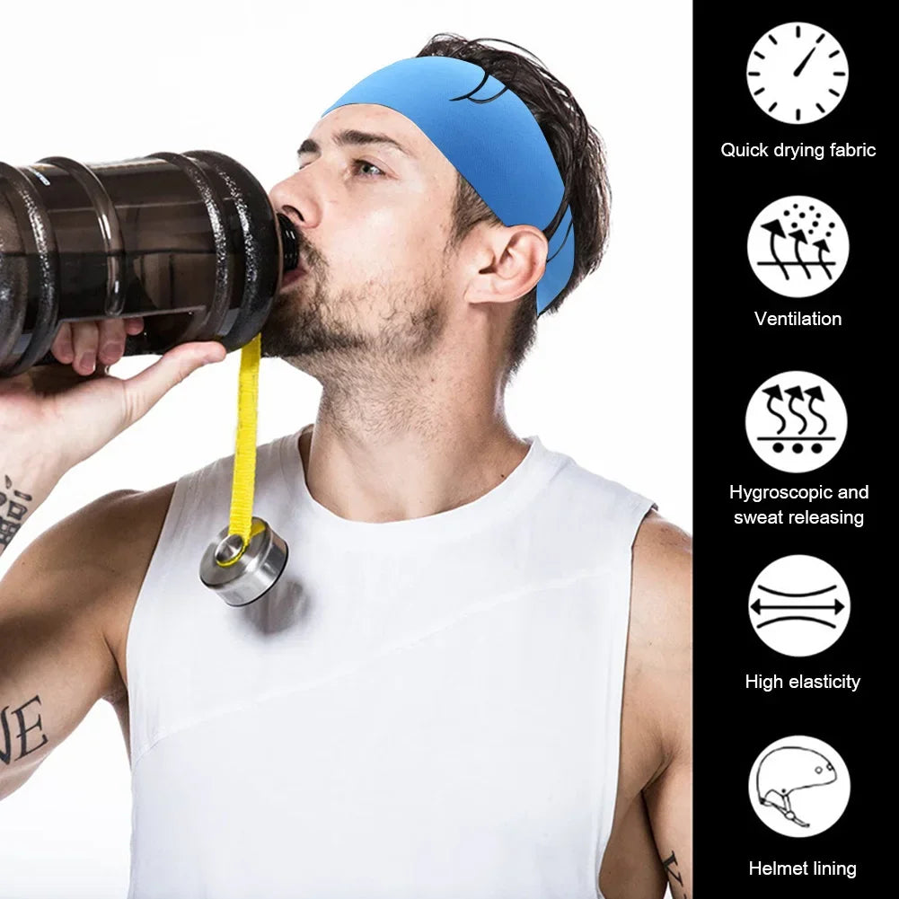Sports Headband Running Fitness Sweatband Elastic Absorbent Sweat Cycling Jog Tennis Yoga Gym Head Band Hair Bandage Men Women