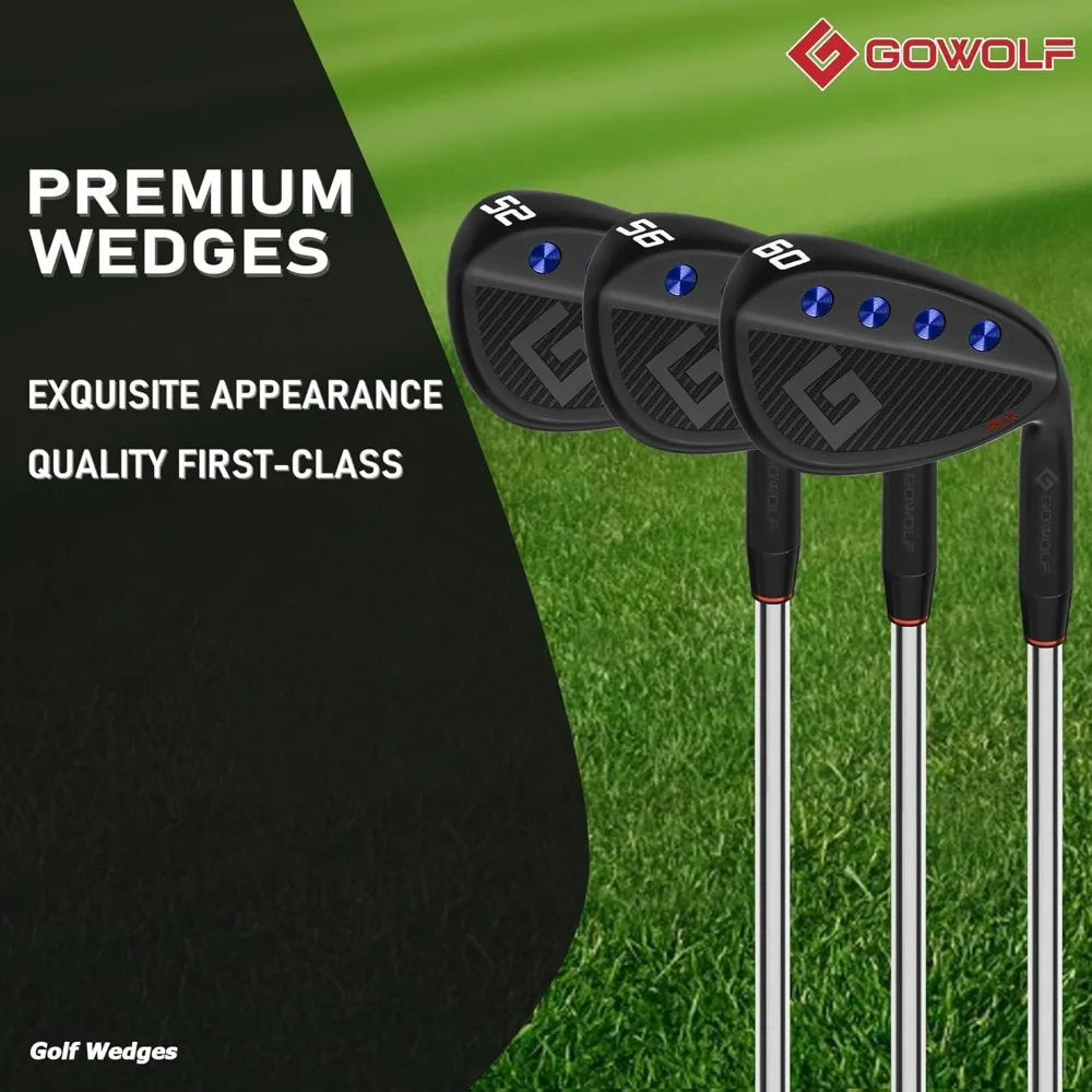 Gowolf Premium Forged Full Face Golf Wedges 50/52/54/56/58/60/69 Degree Individual or Set for Men