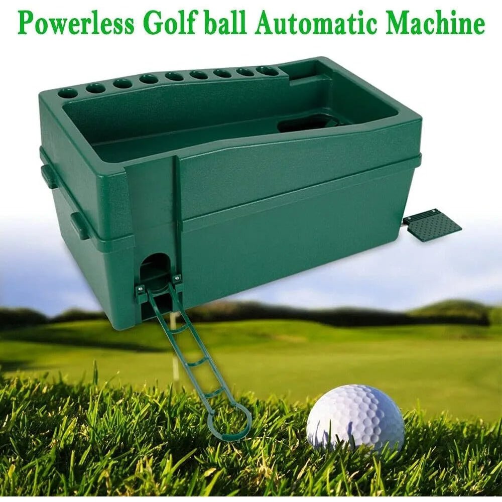 Automatic Golf Ball Dispenser Machine Tee Up Golf Ball Teeing Device with Foldable Track Holder Adjustable Golf Tee Machine