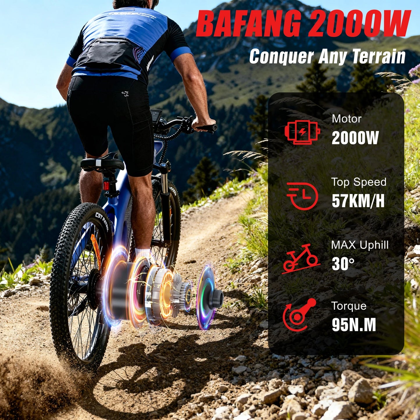 HX Q5 Ebikes 2000W Adults Electric Bike Bicycle 2000W 48V 20AH 27.5 Inch Off-Road Tire Electric E Bikes Mountain Ebike