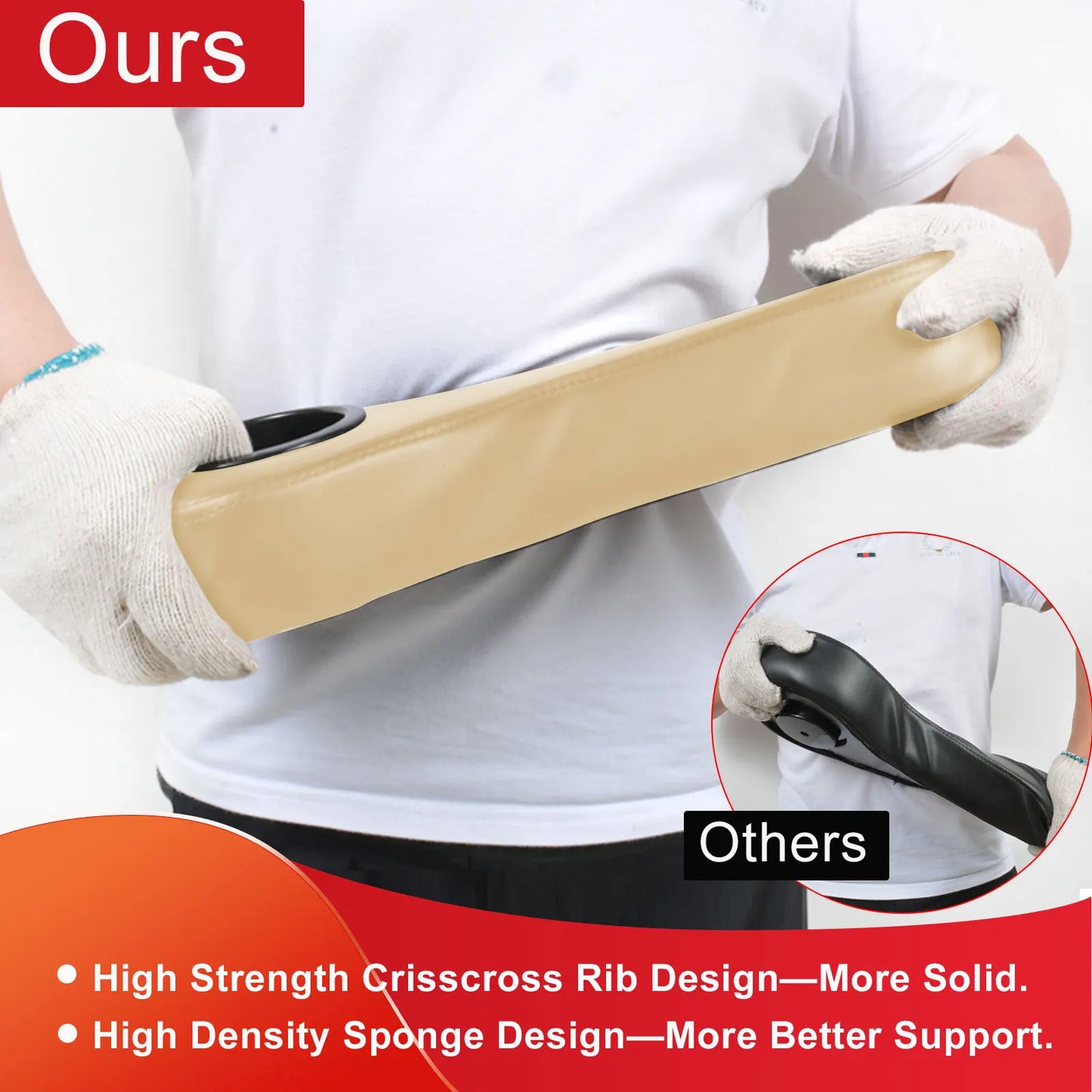 Roykaw Golf Cart Armrest with Cup Holder Compatible with EZGO Club Car Yamaha - Upgrade Support Frame/No Drilling Required-Beige